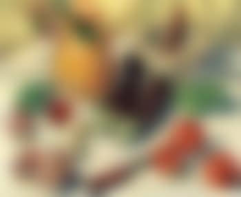 Still life with jug, pestle and mortar and vegetables (preview)