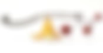 Three red dots and brass on yellow (preview)
