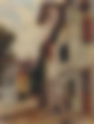 Figures conversing in a Continental street (preview)