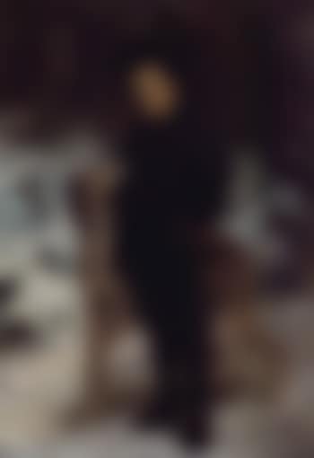 Boy with dog - Mrs Gyldendahl's son Jens in winter landscape (preview)