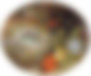 Still life of a birds nest with pansies and other flowers (preview)