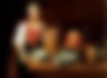 Kitchen maid with dishes (preview)