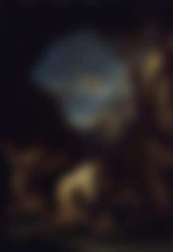 Stormy landscape with Carthusian monks praying at a shrine, angels (preview)