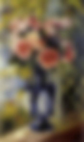 Bouquet de roses au vase bleu (preview)