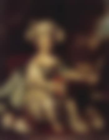 Portrait of Anna Catharina van Hemskerck when young, seated with a dog (preview)