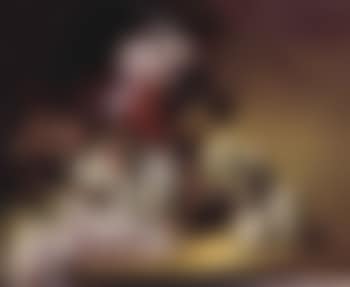 Still life of flowers on table and in vase (preview)
