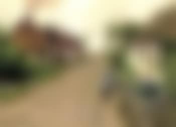 Village street in Jyllinge with little girl (preview)