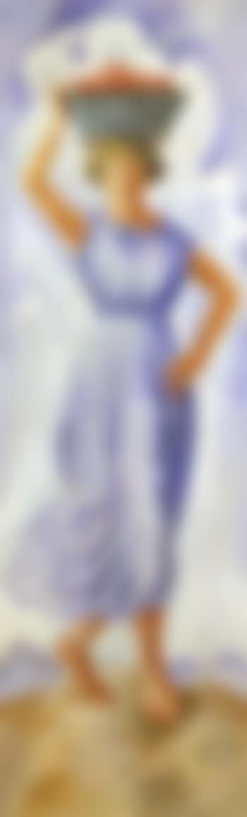 Girl carrying basket of fruit on her head (preview)