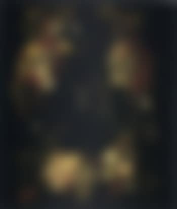 Still life of garlands of fruit encircling a stone niche, within which stands a crucifix (preview)