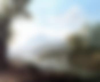 Paysage fluvial avec pont et personnages (preview)
