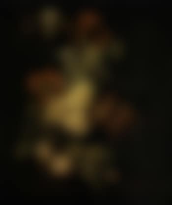 Roses and other flowers in a vase on a ledge (preview)