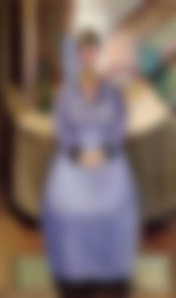 Interior scene with the artist's wife Ingeborg - cubist style (preview)