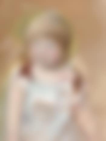 Child with bangs in a blue dress (preview)