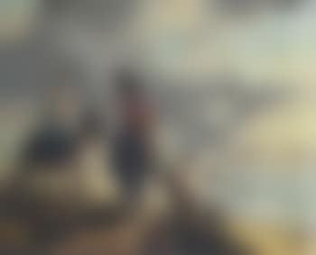 Elegant couple on horseback with fisherman (preview)