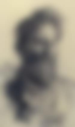 Head of bearded man looking down (preview)