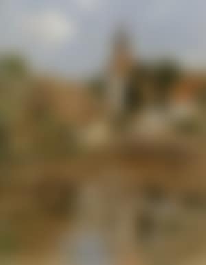 Landscape with buildings by church (preview)