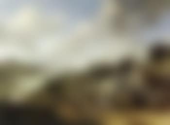 Riders, peasants and travellers in riverside camp (preview)