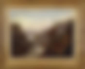 Western scene of Indians camped by a waterfall (preview)
