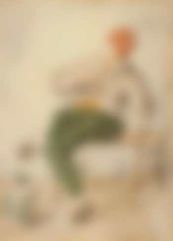 Seated man smoking a pipe (preview)