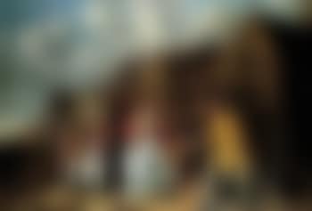 Peasants feasting and playing music by tavern (preview)