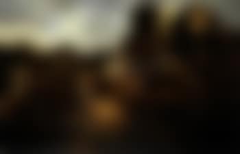 Peasant surrounded by dogs, sheep, bull and other animals within landscape (preview)