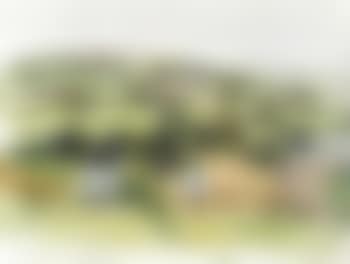 Hilly summer landscape with isolated houses (preview)