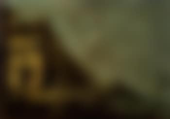 Capriccio with a rustic cottage and figures by river's edge (preview)