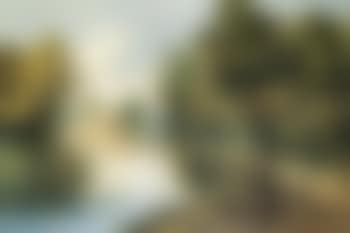 River landscape with hunters (preview)