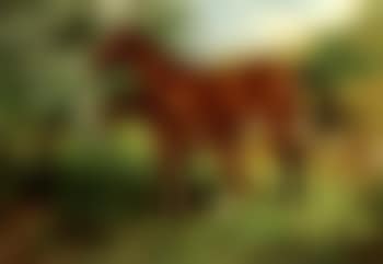 Mare and foal in an orchard (preview)