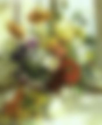 Still life of flowers in a white pitcher (preview)