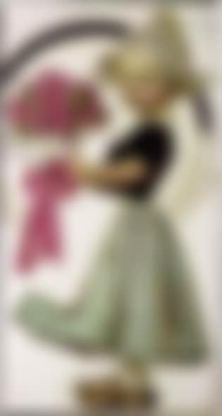 Young Dutch girl holding tulips (preview)