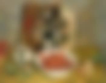 Nature morte avec fraises et bouteille de vin (preview)