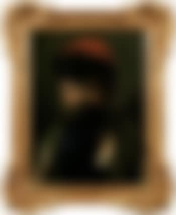 Young girl hiding behind a muff (preview)