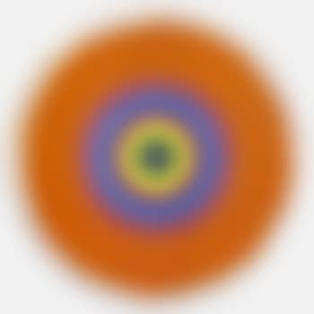 Gorgeous concentric beautiful charity begins at home, exploding orange painting (preview)