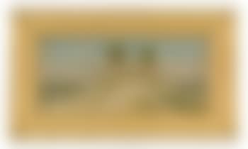 Coastal scene with sand dunes, palm trees and breaking surf (preview)