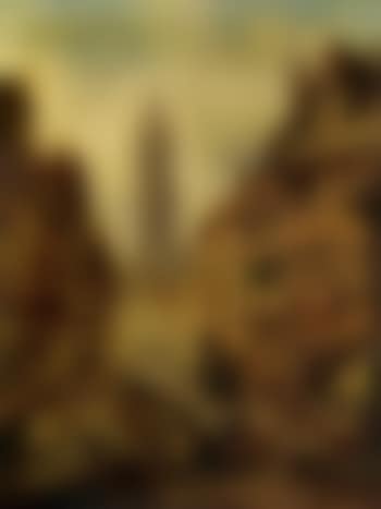 Figures by a bridge, a continental town (preview)