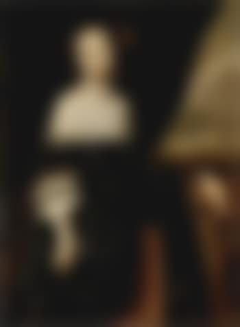 Portrait of young lady holding sprig of orange blossom (preview)