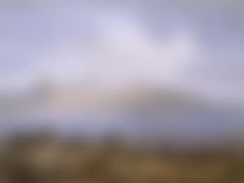 Shepherds with a flock and a ruin on the banks of a lock with distant mountains (preview)