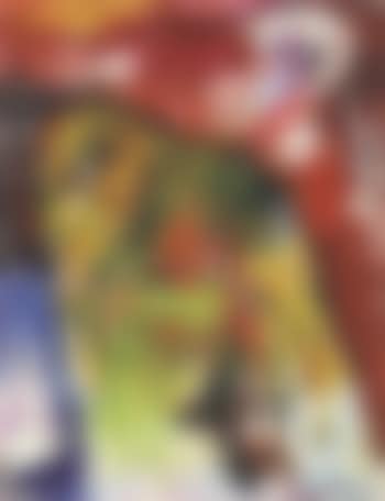 Green figure on red background (preview)