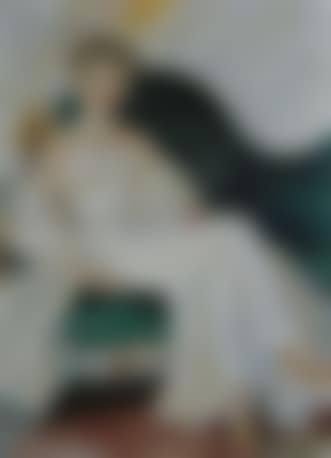 Seated woman wearing white evening dress (preview)