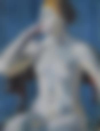 Nue assis sur fond bleu (preview)
