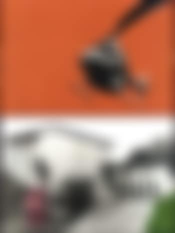 Helicopter over tract house with red sky (preview)