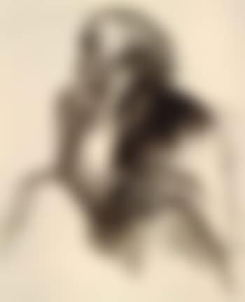 Seated woman with hand on face (preview)