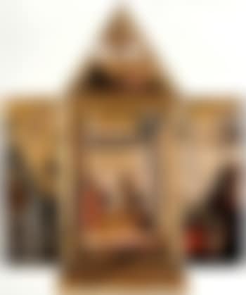 Saint Agnes receiving a cloak from an angel (preview)