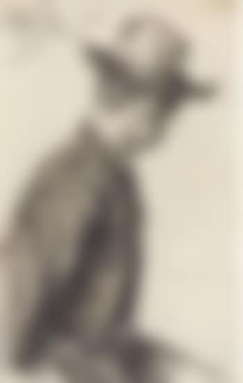 Seated man in a hat (preview)