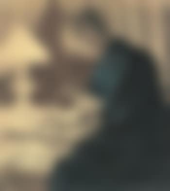 Woman sewing by lamplight (preview)