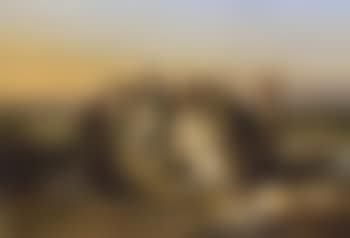 Huntsmen and artist in extensive landscape (preview)