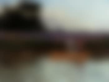 Brazilian landscape with man and a woman with a red parasol in a boat (preview)