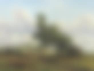 Autumn landscape with woman and sheep (preview)