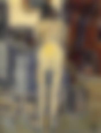 Female nude before red apple harvest (preview)